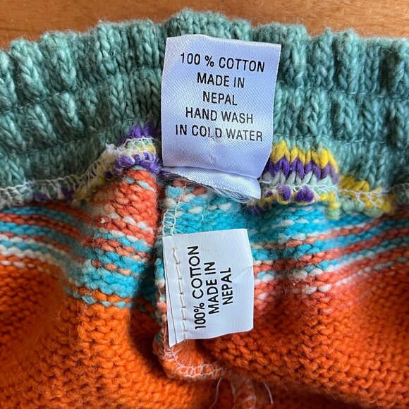 knitted cotton striped sweater leggings bright colors XS - Picture 7 of 9